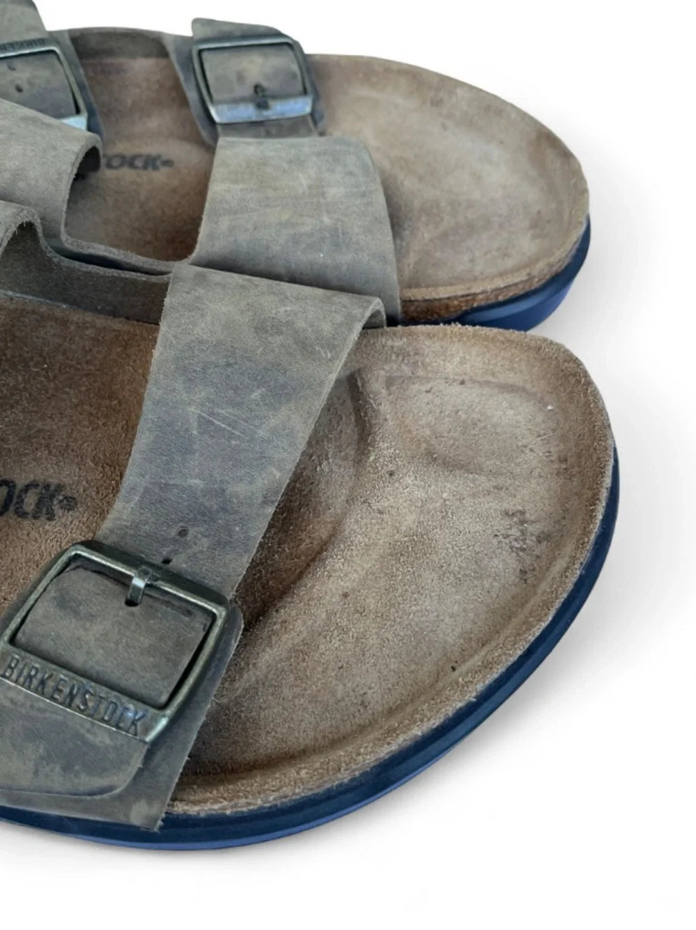 Birkenstock Men's Milano Crosstown Waxy Leather Two Strap Sandals Size 13 EU 46